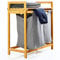 Bambuswald© Wäschekorb Bambus mit 2 Ausziehbaren Wäschesäcken aus Bambus - Regal für Bad & Schlafzimmer ca. 73x64x33cm | Wäschekorb Regal Wäschesortierer Badezimmer Standwäschekorb Aufbewahrung