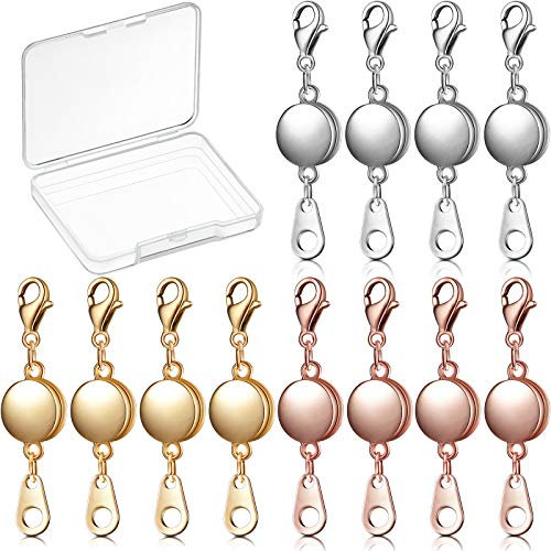 12 Stücke Verriegelung Magnetischer Schmuck Verschluss Runde Halskette Verschlüsse Armband Extender für Schmuck Herstellung (Gold, Silber, Rosegold)
