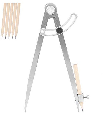 Professioneller Kompass für Holzbearbeitung, 8 Zoll Kompass mit Flügel und Bleistifthalter, Großer Kompass für Geometrie, Kompass Zeichenwerkzeug, Bleistift-Zirkel für Tischler, Zeichnen Kompass