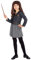 Harry Potter Fille Déguisement Hermione Granger Costume avec Baguette et Perruque Noir 7-8 Ans
