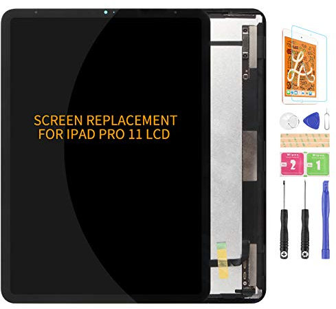 Per iPad Pro 11 2018 1 ° Schermo LCD Sostituzione dello Schermo A2013 A1934 A1980 Digitalizzatore 2020 2nd A2068 A2230 A2231 A2228 Touch Matrix Assembly (Originale 1 ° 2018 Nero)
