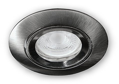 LICHT DISCOUNT 12V LED Einbaustrahler Modell 903 | Einbaugehäuse alu gebürstet | 5,5W LED Leuchtmittel warmweiss
