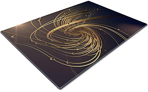 Chopping Board | Glass Chopping Boards for Kitchens | Glass Worktop Savers for Kitchen | Cutting Boards for Kitchen | Chopping Board Non Slip | Small Chopping Board | Gold Black Design