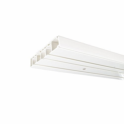 ourdeco® Vorhangschiene, Gardinenschiene weiß, 180 cm, 3-läufig