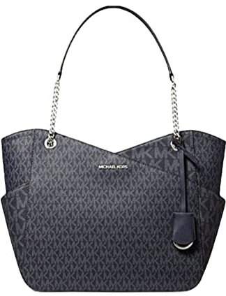 Michael Michael Kors Damen Chain Shoulder Tote Tragetasche, Schwarz