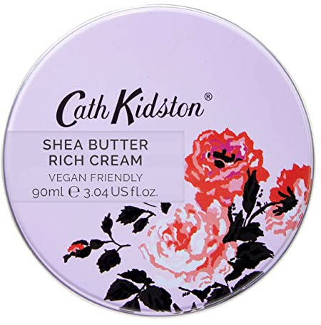 Cath Kidston The Garden Path Sheabutter, reichhaltige Creme in wiederverwendbarer Dose, spendet trockene Haut, angereichert mit ätherischen Ölen, tierversuchsfrei und vegan, 90 g