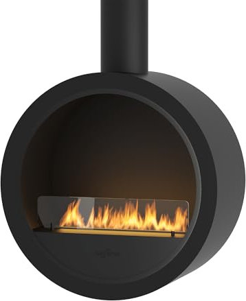 OutInFire Cheminée Bioéthanol de Plafond | Suspendue, Bio-Cheminée Ronde à Suspendre Incyrcle (Noir)