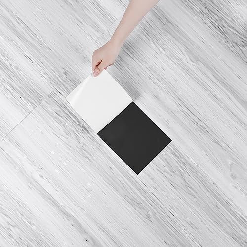 Yullpaper Lino Sol Adhesif Bois Blanc Carrelage Adhesif Sol Vintage Revetement Mural Bois Dalle PVC Adhesive Sol Blanc Pour Cuisine Chambre Chambre Carrelage Adhesif Salle De Bain 4 Pièces 90cm X 15cm