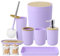 iMucci Purple Bathroom Accessories Set 9Pcs Bathroom Set with Trash Can, Toothbrush Holder, Soap Dispenser, Lotion Dispenser, Tumbler Cup,Qtip Holder
