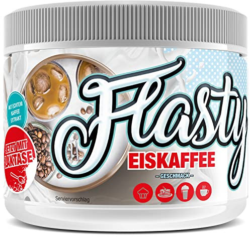 Flasty Geschmackspulver (Eiskaffee) 1 x 250g Kalorienarmes Flavour Pulver mit Nur ca. 9 kcal pro Portion bringt es Leben in deinen Quark, Joghurt und vielem mehr.
