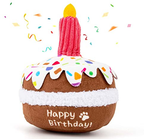 lilfrd Hundekuchenspielzeug - Geburtstag Mädchen Junge Geschenke Quietschendes Plüschtier