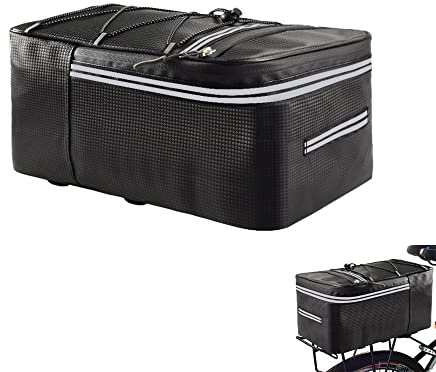12L Fahrradtasche, Wasserdicht Fahrradtasche Auf Dem Rücksitz,Fahrradkoffer | Mit Reflektierenden Elementen & Tragegriff, Gepäckträgertasche, für E-Bikes, Mountainbikes Und Alltagsfahrten