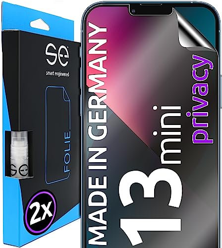2x se® 3D SCHUTZFOLIE Privacy für Apple iPhone 13 Pro Max,Blickschutz, 100% Fingerabdruck & FaceID kompatibel, einfache blasenfreie Installation, Ultra-Klar, Stoß-Kratzfest, aus Deutschland