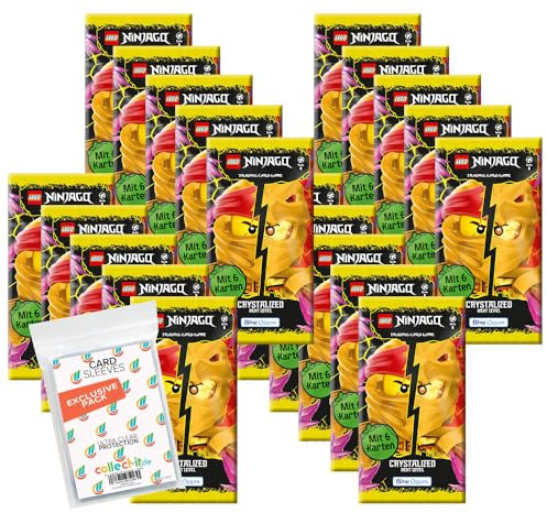 Bundle mit Lego Ninjago Serie 8 Next Level Trading Cards - 20 Booster + Exklusive Collect-it Hüllen