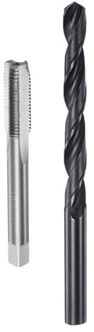 sourcing map Metric Tap and Drill Bit Set, M10 x 1.25 Thread Tap & 8.8mm Black Oxide Twist Drill Bit, Straight Flute Tap Tapping Threading Repair Tool Kit