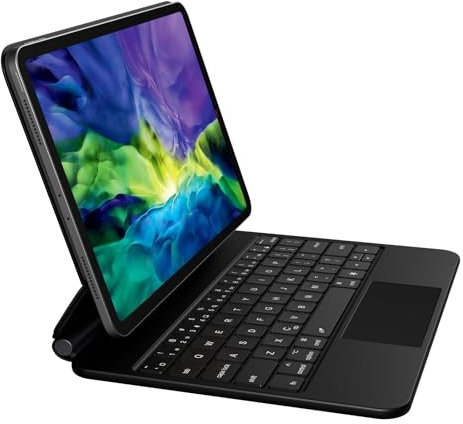 riwezox Magic Keyboard Case for iPad Air 13 2024 M2 & iPad Pro 12.9 (6th, 5th, 4th, 3rd Gen), Magnetic Floating Stand, 2.16lbs Slim Trackpad Keyboard with Backlit Keys -Travel Friendly