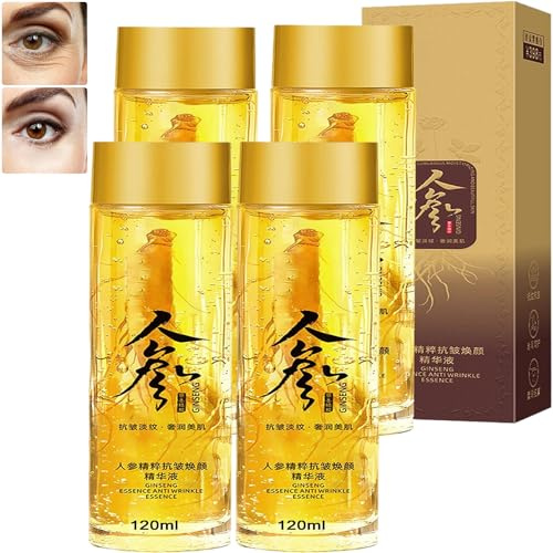 Ginseng Anti-Wrinkle Essence Toner Water, Ginseng Extract Liquid, Peptide Anti Aging Serum, Firming Sagging Skin and Reducing Fine Lines 120ml (4 Stück)