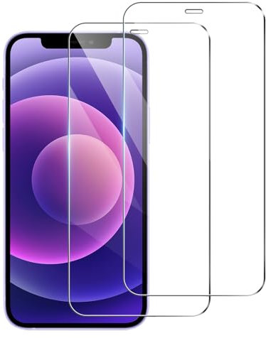 Opkiegrn 2 Piezas Protector Pantalla Para iPhone 12/12 Pro (6.1 Pulgadas), Dureza 9H, HD Cristal Templado, Antiarañazos, Antihuellas, Sin Burbujas, Ultra Transparente, Ultra Resistente