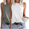 Damen Sommer Tank Top Rundhals Ärmellos T Shirt Elegant Ohne Arm Bluse Oberteile Tops 2024