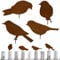 JSMTKJ Rostiges Vögel Deko Rost, 4 Edelrost Metall Vogel Baumstecker Stecker Gartendeko Rostoptik Deko Edelrost Vögel für Holz Zaunfiguren Gartendeko