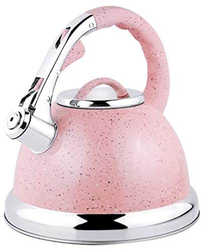 Teekessel, Pfeifteekanne für den Herd, Pfeifkessel für den Herd, Teekessel aus Edelstahl 304, Teekanne mit ergonomischem Griff, Heißwasserkessel für den Herd, Teekessel für den Herd, Teekannen