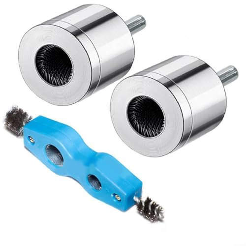 Gettimore Copper Pipe Cleaner Set 15mm 22mm with 4-in-1 Battery Brush Dual Head Metal Tube Cleaning Tool for Plumbing Drill Rust Removal(15MM+22MM)