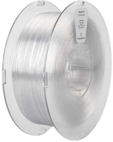 kexcelled PC Filament 1,75 mm, Polycarbonat 3D-Drucker Material, Hohe Festigkeit und Zähigkeit und Hitzebeständigkeit, Maßgenauigkeit +/- 0,03 mm, 1 kg (2,2 lbs) Spule, Transparentes Weiß