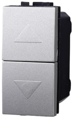 Interruttore interbloccato doppio saliscendi, tapparelle, avvolgibili, Modulo Grigio, Compatibile Con BTicino Living, frutti, interruttori, pulsanti, deviatori, Per Placche originali e compatibili
