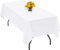 Teruntrue 1 Pack White Polyester Tischdecke 100 x 140 cm Polyester Stofftuch Faltenfest waschbarer Rechtecktischabdeckung, für Hochzeit, Geburtstag, Party, Bankette Dekorieren