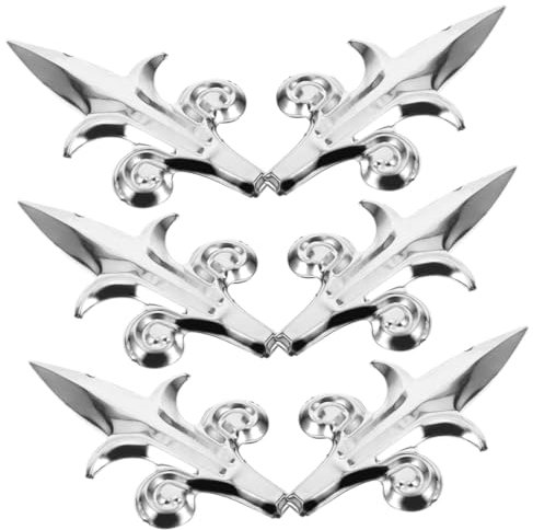 Dekorative Pfostenaufsätze aus Edelstahl, 6 Stück, Silber