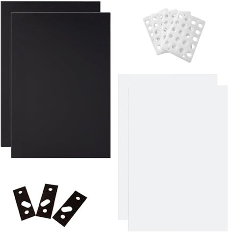 Pilikoll 4 Stück 30 x 20 cm Kunststoffplatten 3mm Plastikplatte Acrylglas Kunststoffplatte Acrylplatten Kunststoffplatten ABS Platten Hartplastikplatte für Schilder, DIY,Display,Malerei(Schwarz,Weiß)