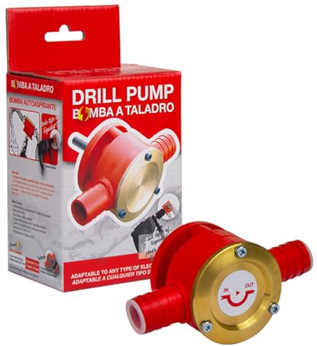 Bomba Adaptable a Taladro - Trasvase de 20 l/min - Apta para Gasoil, Agua, Herbicidas, Anticongelantes - Bomba Excéntrica, Autoaspirante con Paletas Autoajustables