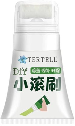 Pasta de reparación de pared – 80 g de pintura blanca para pared, kit de reparación con rodillo, pasta de renovación a base de agua para casa, apartamento, edificio, superficies lisas, masilla de