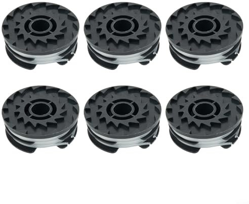 Lot de 6 bobines de fil de rechange en nylon compatibles avec coupe-bordures Parkside pour modèles PRTA 20Li, fonction d'alimentation automatique