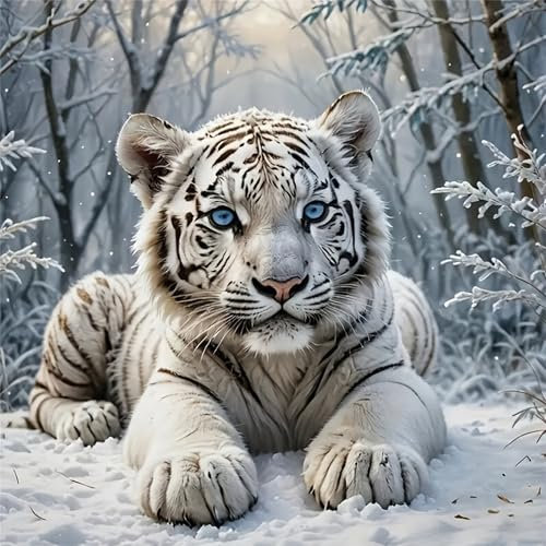 NYSDYSMYX Tiger Diamond Painting Bilder,Diamant Painting Erwachsene,Diamants Painting Erwachsene Für Home Wand Decor,Frauen Geschenk. (Tiger)