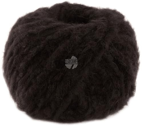 LANA GROSSA Royal Alpaca | Voluminöses Effektgarn aus den feinsten Alpaka Fasern | Handstrickgarn aus 93% Alpaka (Royal) & 7% Polyamid | 50g Wolle zum Stricken & Häkeln | 95m Garn FB 18
