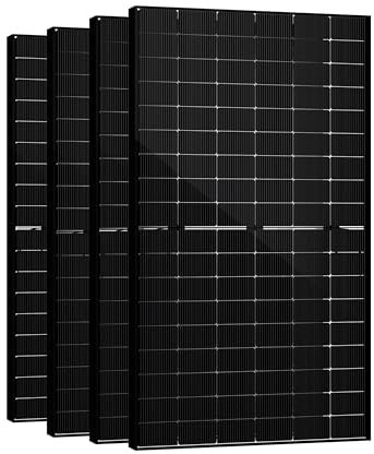 SAKETE Solarpanel 2000W Bifazial (+400W), Solarmodul Doppelglas Full Black, N-Typ Photovoltaik Modul für Balkonkraftwerk, 500W PV Panel 4er