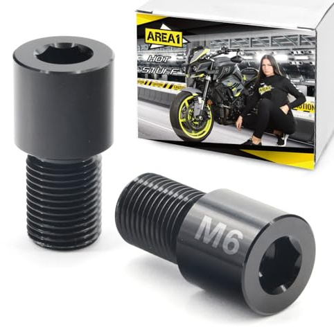 Area1 Lenkerendenspiegel Adapter M6 für Motorräder mit M16 Gewinde im Lenkerrohr