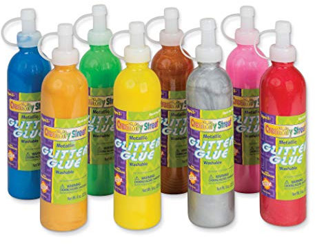 Chenille Kraft 8-Ounce Metallic Washable Glitter Glue, 8 Colors