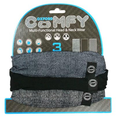 Oxford Comfy Classic Patterns Head and Neck Wear - Grey/Black