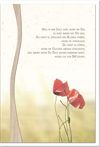 metALUm Trauerkarte ERINNERUNG | Mohn im Wind 01410