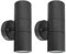 2 X Black Stainless Steel Double Outdoor Wall Light IP65 Up Down Garden Wall Lamp ZLC035B