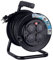 Electraline 100660 Kabeltrommel Industriel, mit 4 Schukosteckdosen mit Abdeckung, Kabel HO7 RN-F 3G1.5, Länge 25 m, IP44, Schwarz