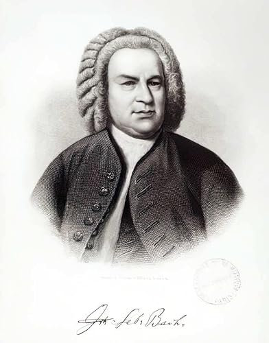 Kunstdruck/Poster: V. Weger Porträt von Johann Sebastian Bach 1685-1750 - hochwertiger Druck, Bild, Kunstposter, 40x50 cm
