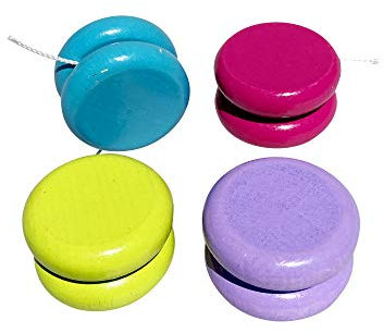 GICO JoJo Set mit 4 verschiedenen Jojos aus Holz in Pastellfarben (Made in EU) - Mitgebsel Kindergeburtsag - 6476