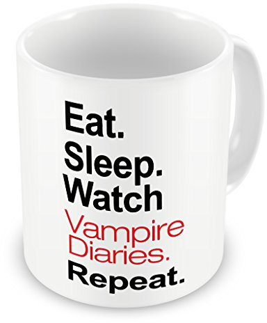 iMage Tazza Mug Eat Sleep Watch Vampire - Famosi Bianca