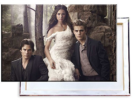 Unified Distribution The Vampire Diaries - Paul Wesley Nina Dobrev Ian Somerhalder - 100x70 cm - Bilder & Kunstdrucke fertig auf Leinwand aufgespannt und in erstklassiger Druckqualität