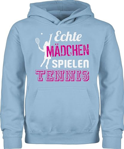 Kinder Hoodie Jungen - Sport Kleidung - Echte Mädchen spielen Basketball - 152 (12/13 Jahre) - Hellblau - hoodies hoddies hoodys pullover pulli hoods kapuzenpulli hoody pullis für kind jungs kids