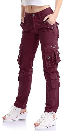 OCHENTA Femme Pantalon De Travail Combat Cargo Plusieurs Poches