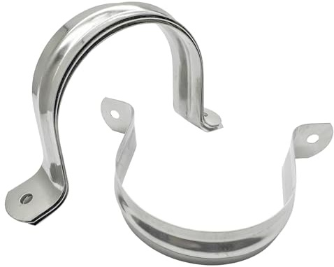 3 inch Two Hole Stainless Steel U-Tube Clamp Connecting Ring Hose Clamp Bracket Stainless Steel Tube Strap Tension Clip Heavy Duty Rigid Pipe Strap Clamp 5 Pieces (95 mm)